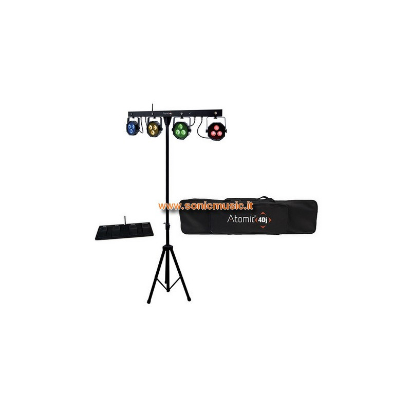 ATOMIC4DJ PLS4 WIRELESS - SET 4 FARI A LED DMX CON PEDALIERA WIRELESS