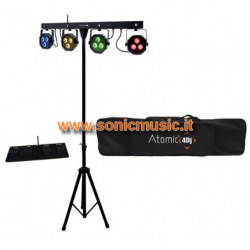 ATOMIC4DJ PLS4 WIRELESS - SET 4 FARI A LED DMX CON PEDALIERA WIRELESS