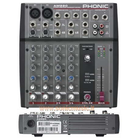 PHONIC AM 220 - MIXER 6 CANALI