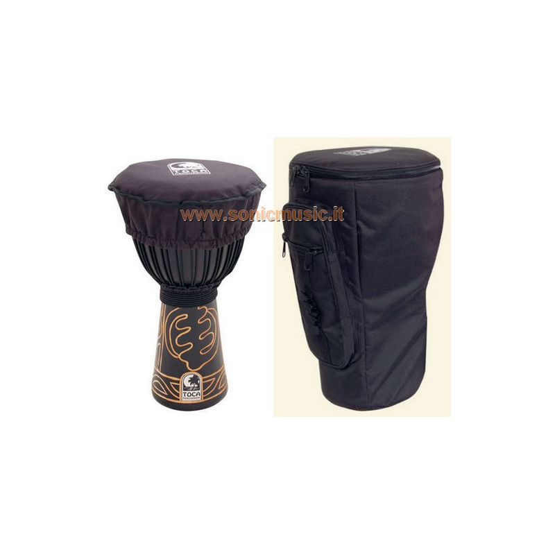 TOCA DJEMBE 10" ROPE TUNED BLACK MAMBA CON BORSA PRO + HAT